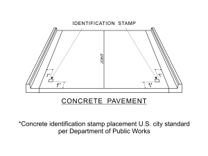 Contractor Concrete Identification Stamp Placement Per Department of Public Works